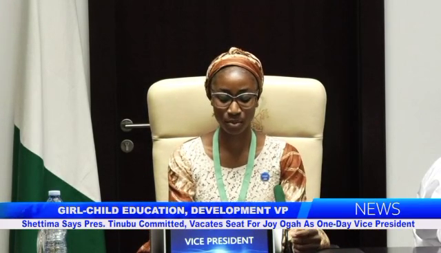 GIRL-CHILD DEVELOPMENT: Shettima Says Tinubu Committed, Vacates Seat For Joy Ogah As One-Day Vice President