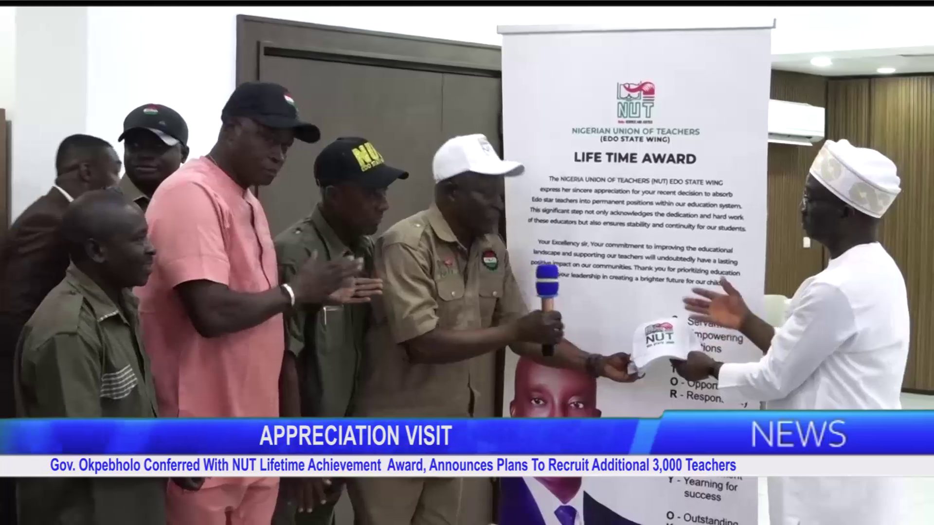 Gov. Okpebholo Conferred With NUT Lifetime Achievement Award, Announces Plans To Recruit Additional 3,000 Teachers