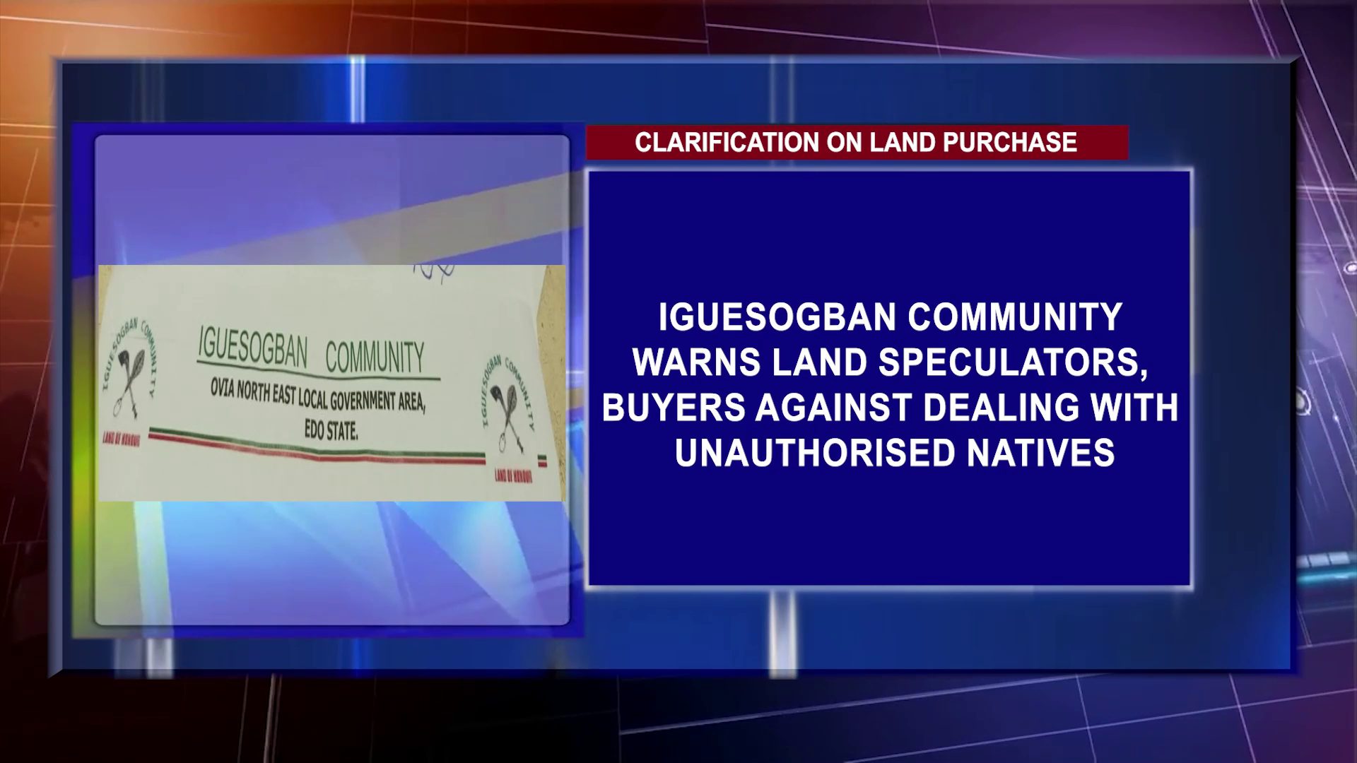 Iguesogban Community Warns Land Speculators, Buyers Against Dealing With Unauthorised Natives