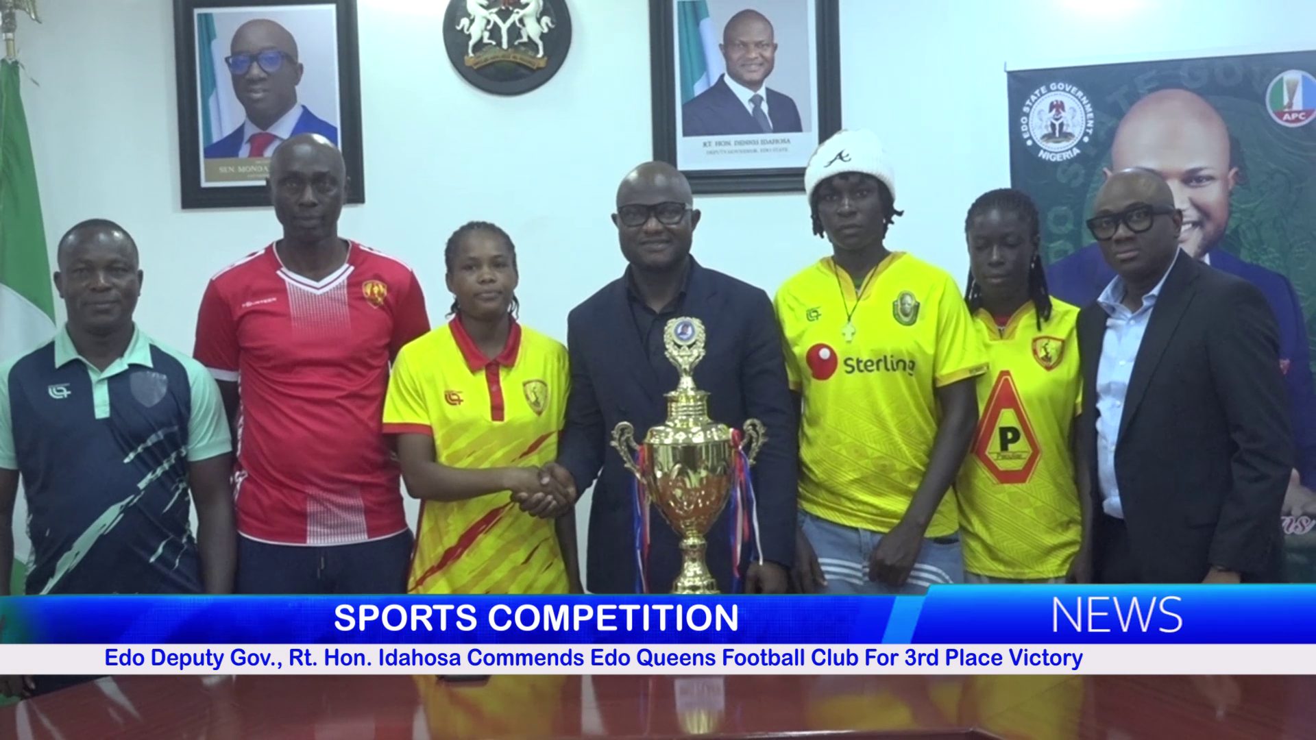 Edo Deputy Gov., Rt. Hon. Idahosa Commends Edo Queens Football Club For 3rd Place Victory