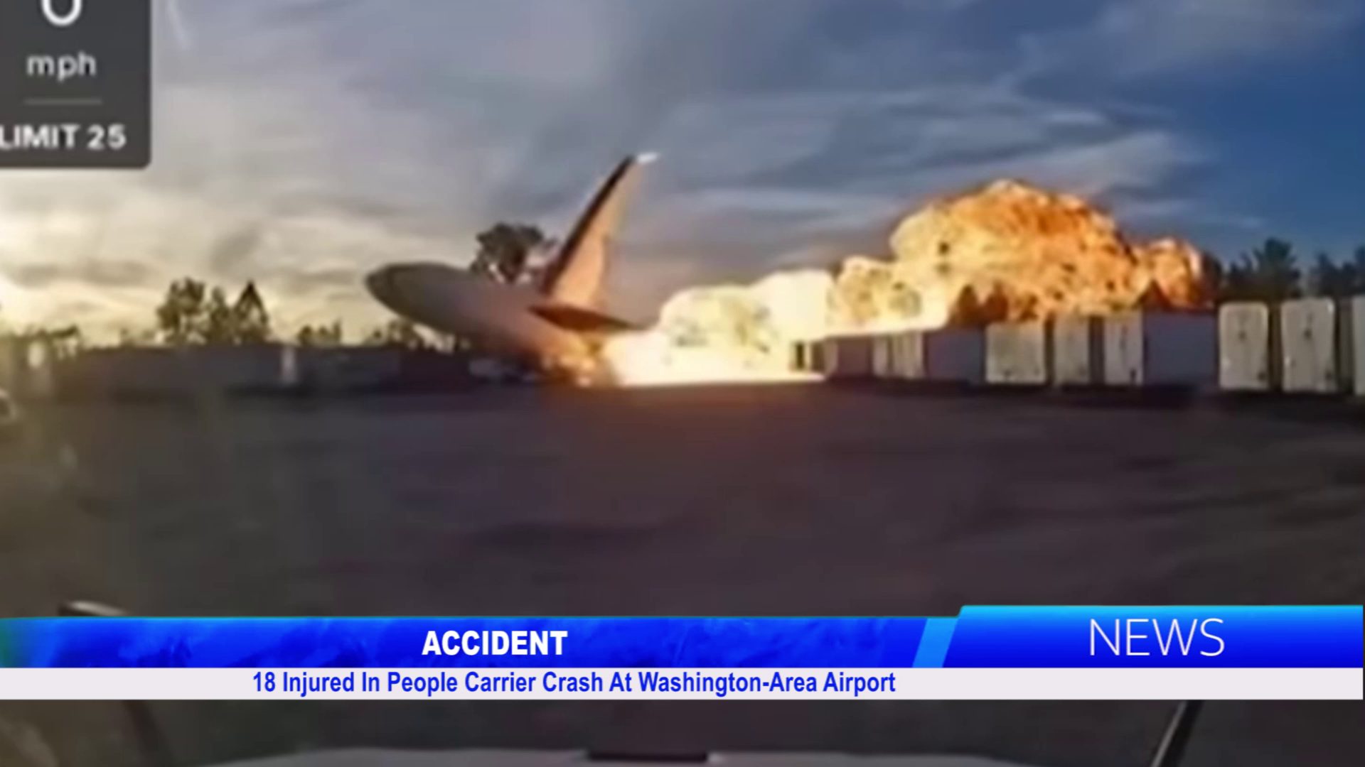 PLANE CRASH: 18 Injured In People Carrier Crash At Washington-Area Airport