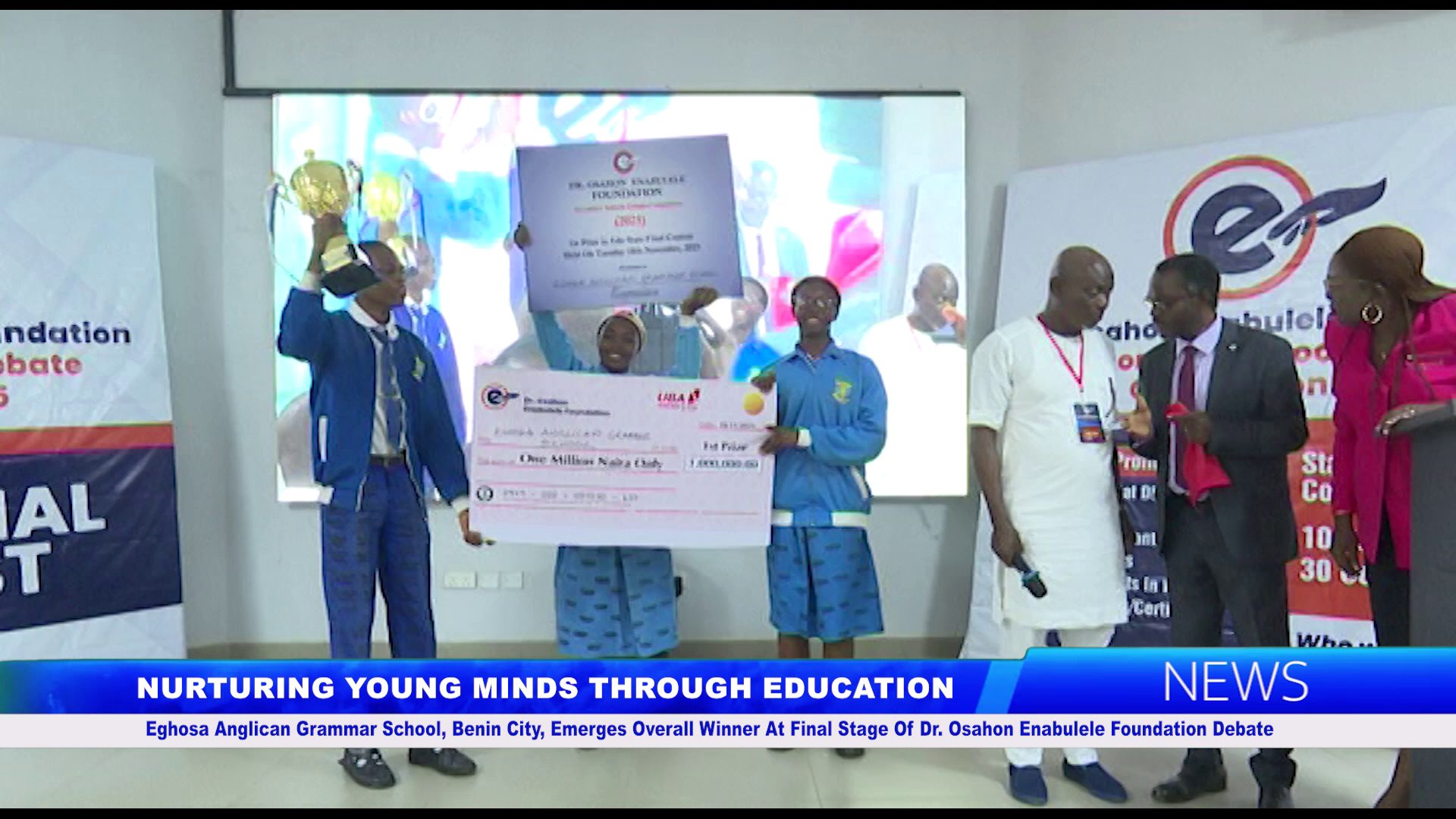 Eghosa Anglican Grammar School, Benin City, Emerges Overall Winner At Final Stage Of Dr. Osahon Enabulele Foundation Debate