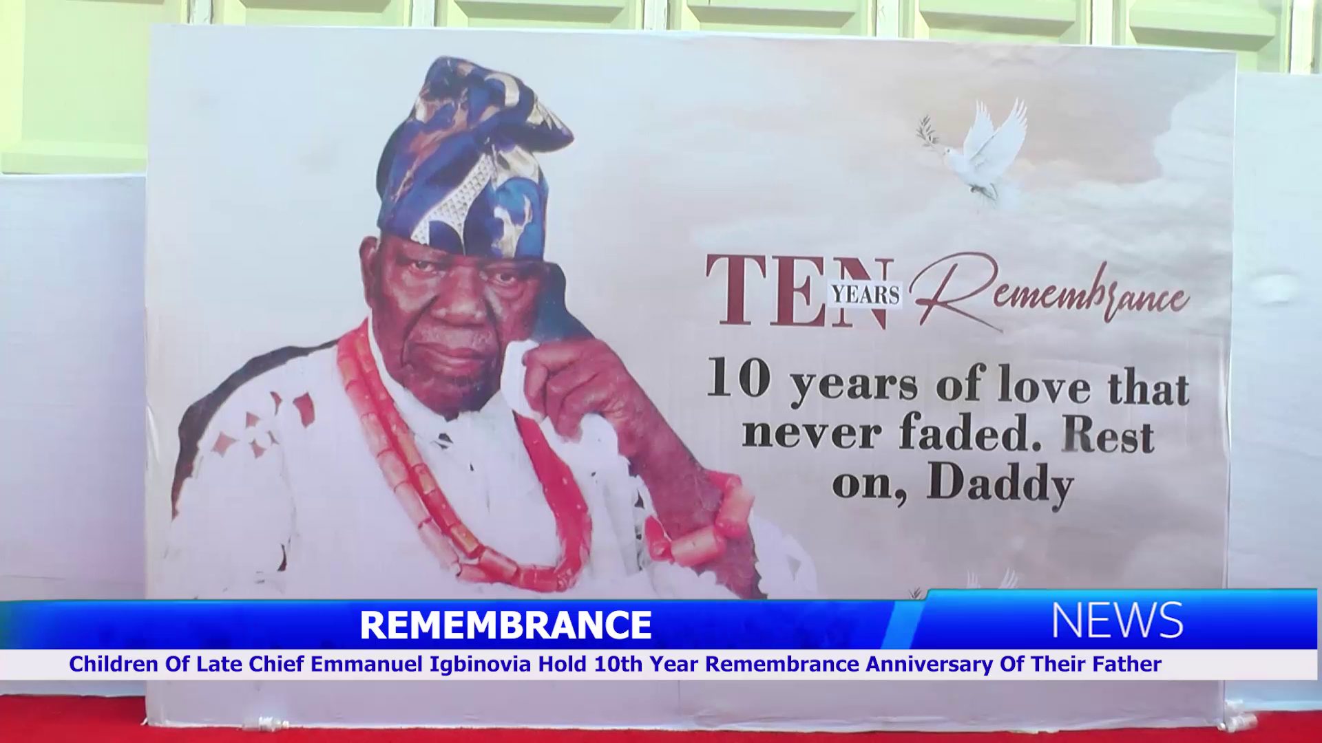 Children Of Late Chief Emmanuel Omoregie Igbinovia Hold 10th Year Remembrance Anniversary Of Their Father