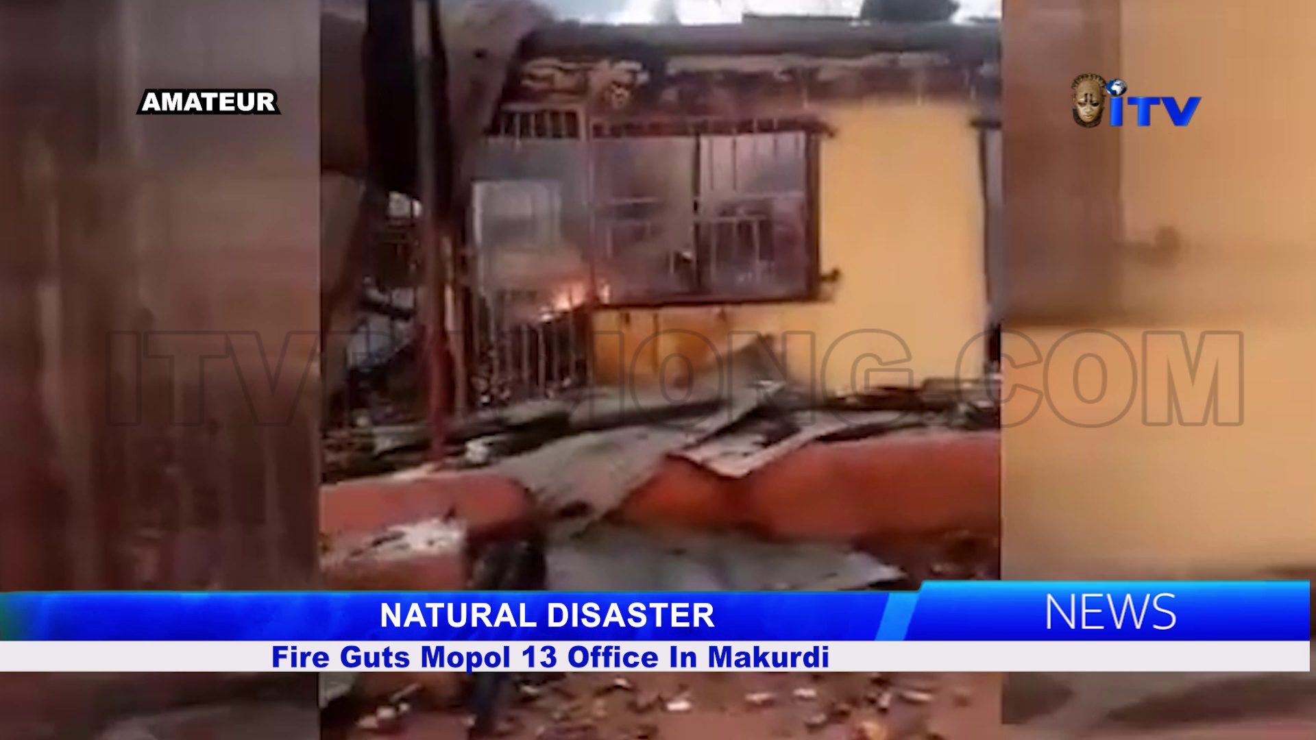 NATURAL DISASTER: Fire Guts Mopol 13 Office In Makurdi