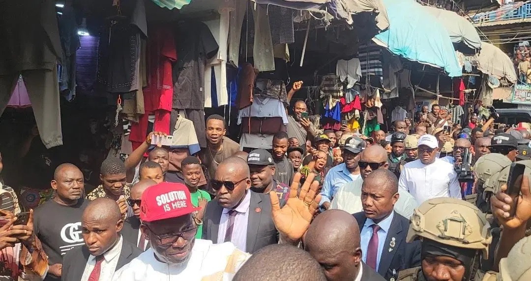 Soludo Visits Onitsha Market, Commends Traders