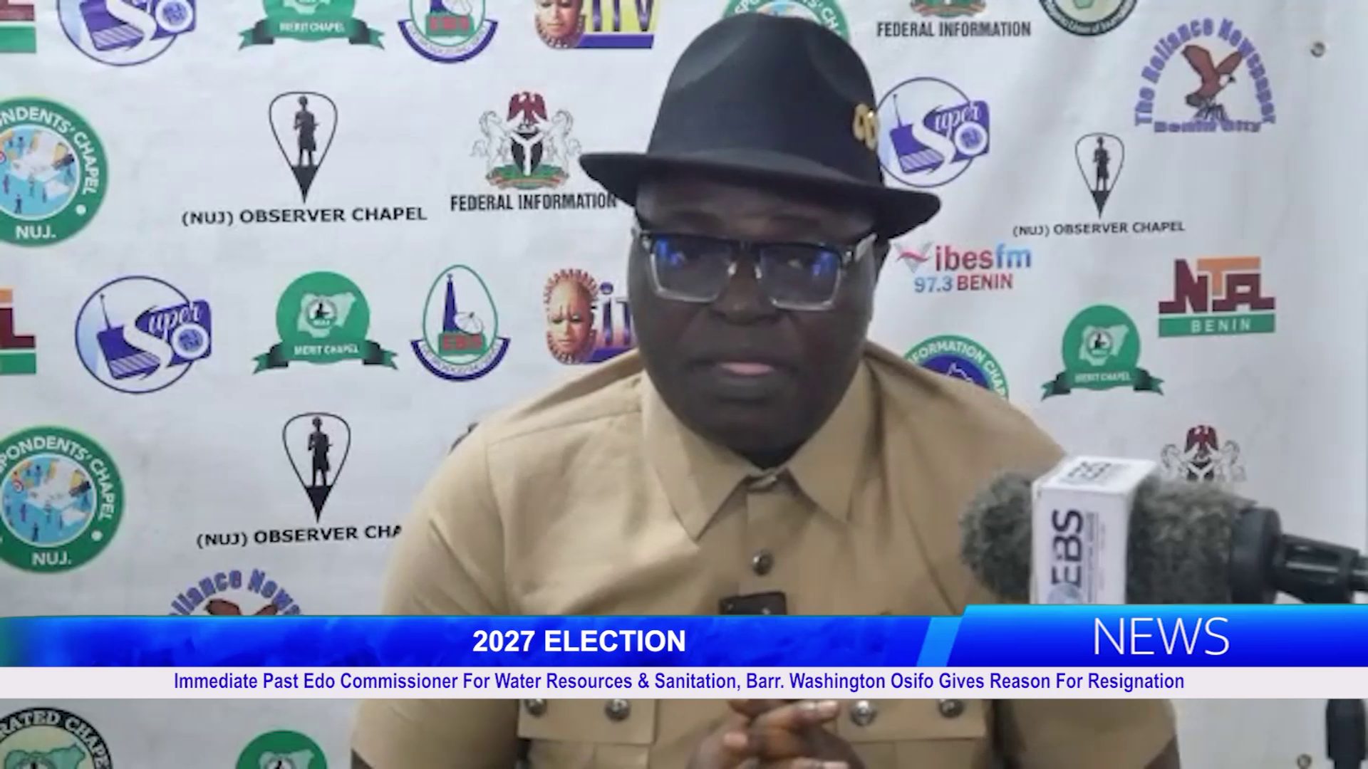 2027 ELECTION: Immediate Past Edo Commissioner For Water Resources & Sanitation, Barr. Washington Osifo Gives Reason For Resignation