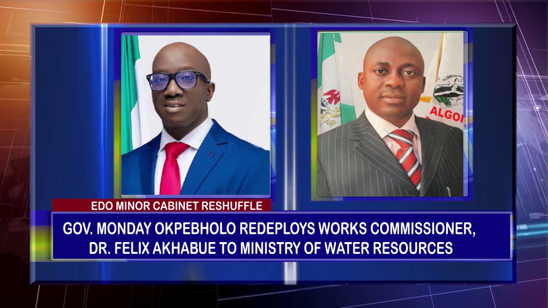 Gov. Monday Okpebholo Redeploys Works Commissioner, Dr. Felix Akhabue To Ministry Of Water Resources