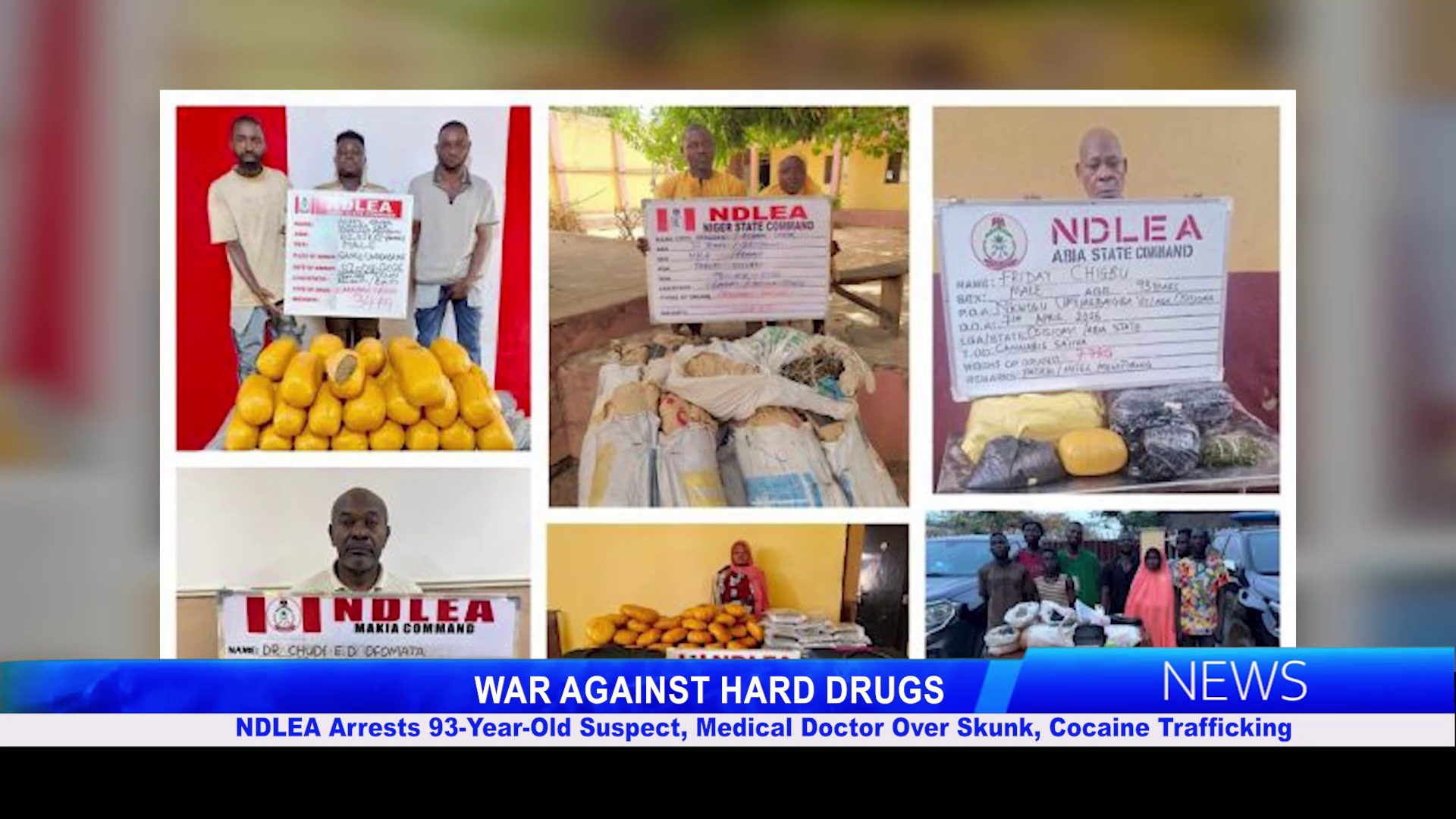 NDLEA Arrests 93-Year-Old Suspect, Medical Doctor Over Skunk, Cocaine Trafficking