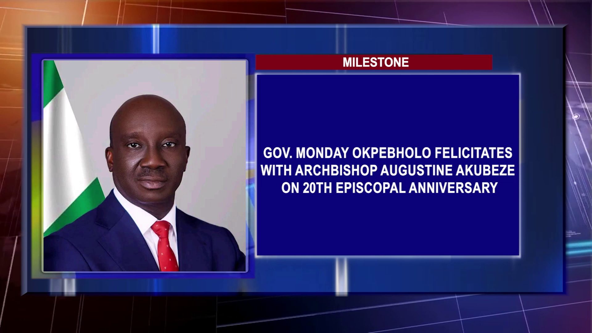 Gov. Monday Okpebholo Felicitates With Archbishop Augustine Akubeze On 20th Episcopal Anniversary