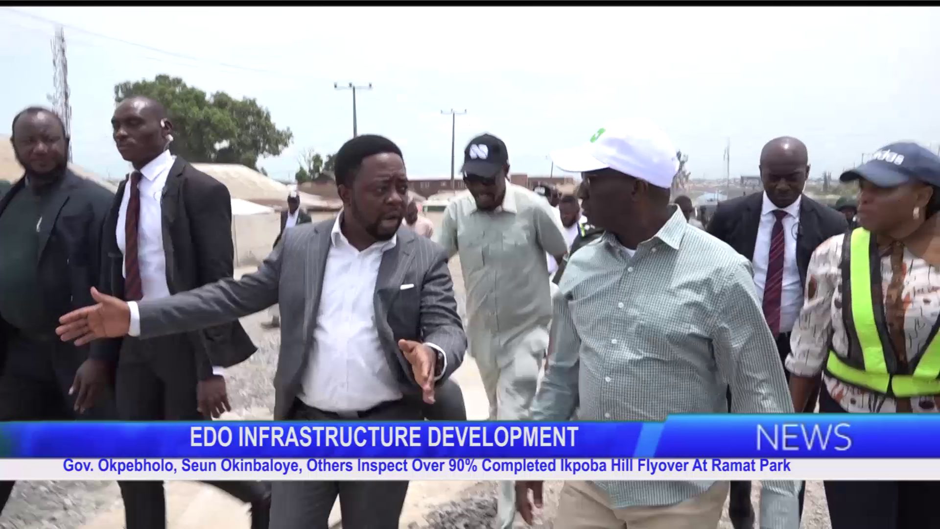 Gov. Okpebholo, Seun Okinbaloye, Others Inspect Over 90% Completed Ikpoba Hill Flyover At Ramat Park