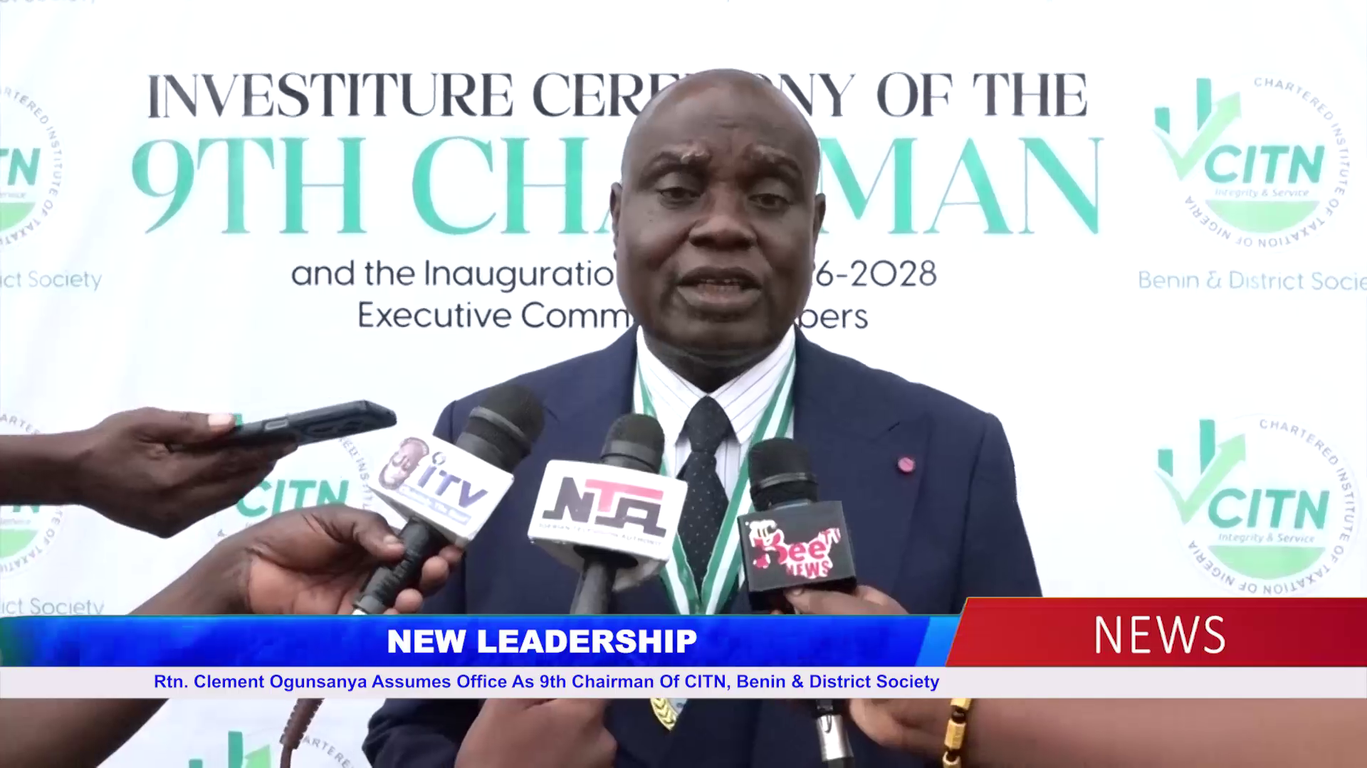 Rtn. Clement Ogunsanya Assumes Office As 90th Chairman Of CITN, Benin & District Society
