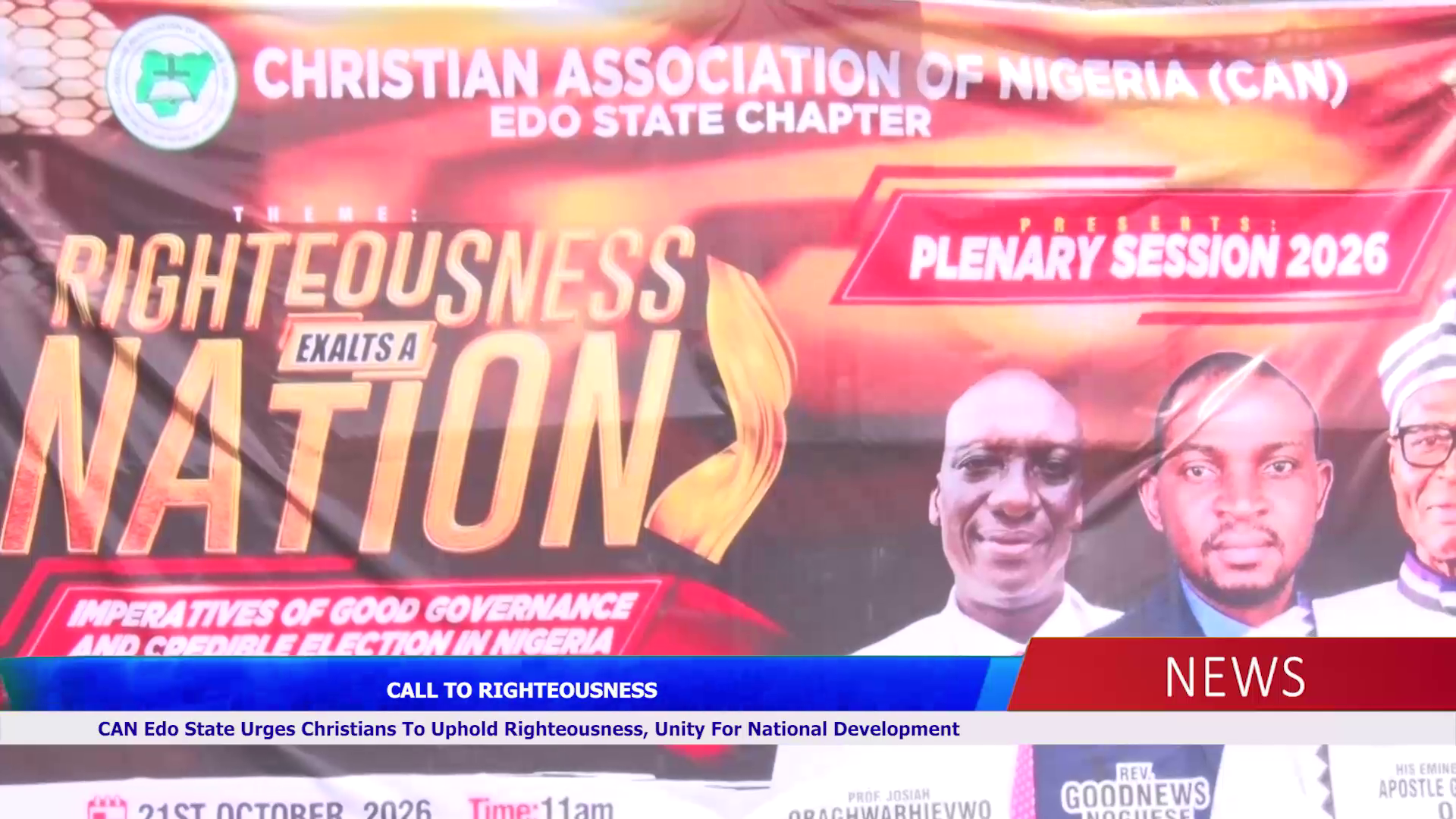 CAN Edo State Urges Christians To Uphold Righteousness, Unity For National Development